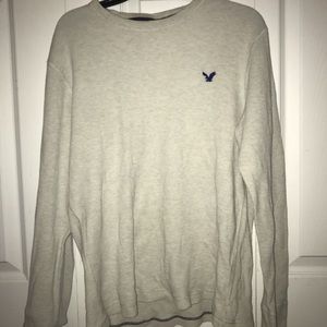 American eagle white faded long sleeve t